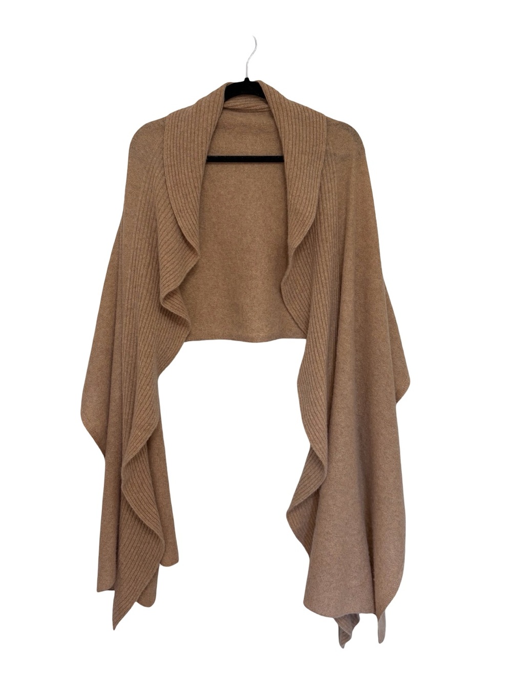 Nordstrom 100% Cashmere Ruffle Blanket Scarf in Camel Tan - OS